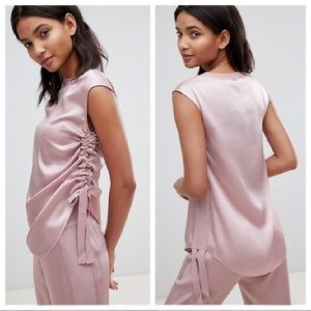 Ted Baker Relax Ruched Side Knitted Trim Tank